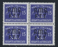 1949 TRIESTE A - Consegna Autorizzata 15 Lire Viola n.3 MNH**
