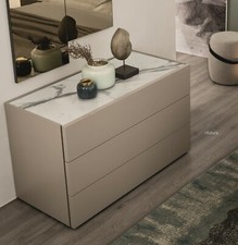 COMO' CASSETTIERA CAMERA AF-ELLEN comò LACCATO OPACO TOP FINTO MARMO