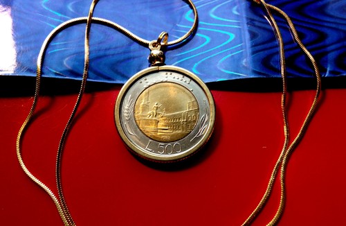Ciondolo moneta 500 - , lire