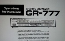 manuale operativo per equalizzatore grafico gr-777 pioneer hifi carta formato a4