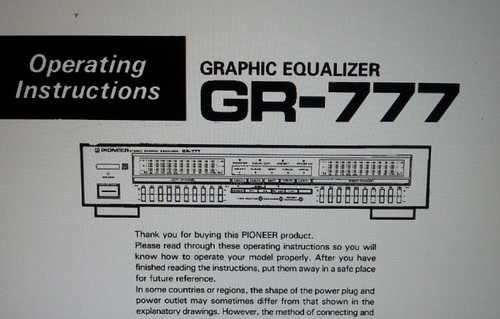 Operating manual for - manual, gr-777
