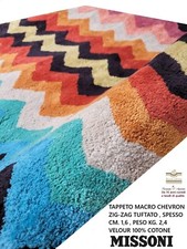 MISSONI tappeto  cm. 160 x 70 cotone 100% tuftato macro chevron zig-zag