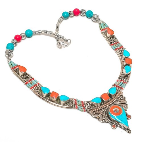 Collana turchese corallo rosso