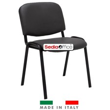 Sedia Ecopelle Grigio Lavabile Per Sala Da Attesa Ufficio Studio Made In Italy