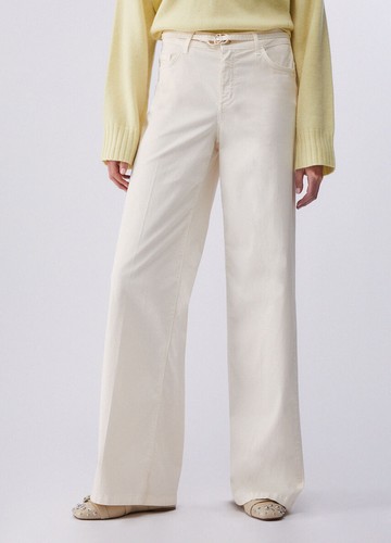 Liu white pantaloni flare - white,