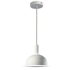 Lampadario LED con Paralume in Alluminio e Portalampada E14 (Max 60W) Colore Bia