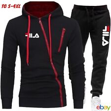 Tuta felpa uomo tuta sportiva Outwear cappuccio + pantalone, TG S - 4XL man