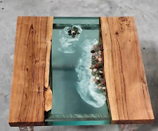 Tavolino da caffè quadrato epossidico e legno per interni casa e ufficio arredo lusso