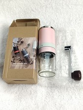 Macinacaffè Manuale Portatile 6 Grossezza Regolabile Mini Facile da Trasportare Rosa