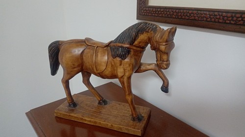Scultura legno cavallo - scultura,