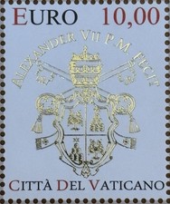 VATICANO 2012 PAPA ALESSANDRO VII ALEXANDER FRANCOBOLLO NUOVO