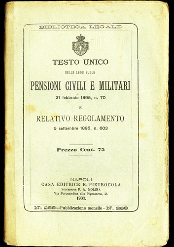 Testo unico 1903 pensioni - testo, di