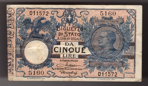 Italie italy lire 1904 1881 - 5,