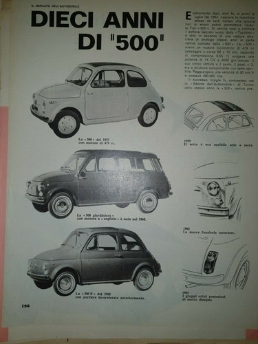 Fiat 500 dieci anni - anni, reportage