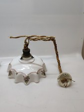 Lampadario Antico Primi 900 Lampada Vetro Decorato Sospensione Vintage