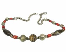 Silver and Coral Necklace -