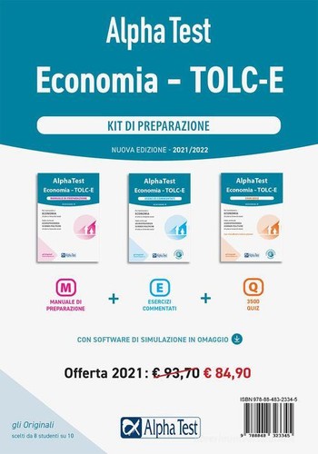 Alpha test economia tolc e - alpha, tolc-e