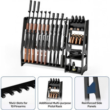 Armadio Portafucili 18 posti in Legno Fuciliera Porta Fucili 10 fucili 8 pistole