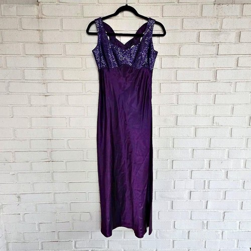 Maxi abito viola seta - , vintage