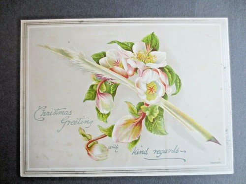 Victorian christmas card quill - victorian,