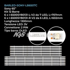 KIT 12 BARRE STRIP LED TV SONY I-6500SY80131 LB6507C HV650QUB