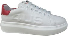 Scarpe Junior 4US Paciotti Sneakers Lacci Moda Fashion 42350 Bianco Rosso