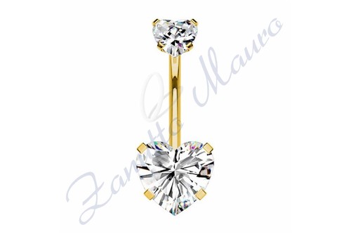 Piercing cuore bianco per