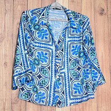 Top donna Zara floreale blu e