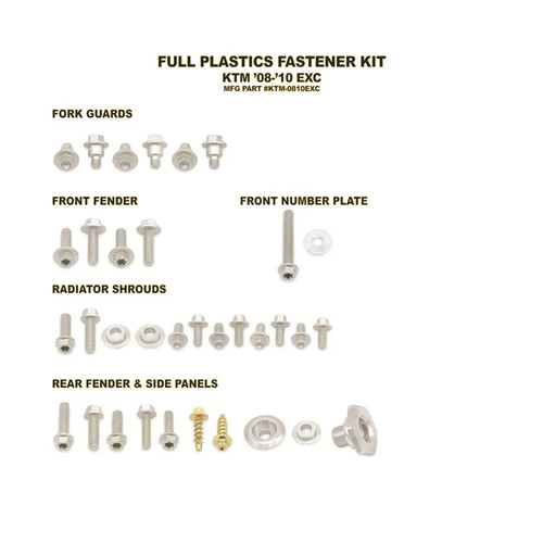 Kit fissaggio plastica bulloni