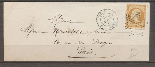 1862 env etoile bleue sur - 1862,