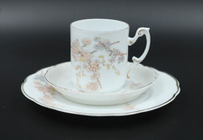 Rosenthal Gedeck tazza UT piatto da collezione 1890 circa fiori bordo oro 3 pezzi