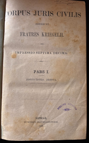 Corpus juris civilis kriegelii - juris,