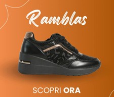 TIGLIO RAMBLAS  6406 NERO SCARPE DONNA SNEAKERS LACCI ZEPPA