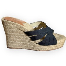Sandali espadrillas Stubbs & Wootton neri "KELLY" con zeppa - EU 37