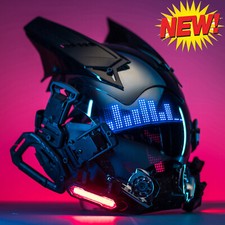 NUOVO Cyberpunk Casco Maschera con Luce Halloween Casco Cosplay Cyberpunk Costume