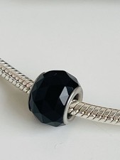 Charm Morellato In Vetro Di Murano Nero Sfaccettato Linea Drop