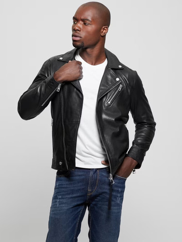 Giacca biker guess pelle - giacca,