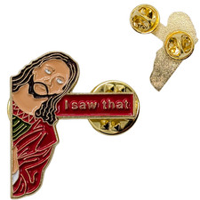 Jesus Christ Saw Pin Badge