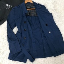 Trench cappotto Burberry etichetta nera taglia M blu check cintura cotone D1F51-551-24