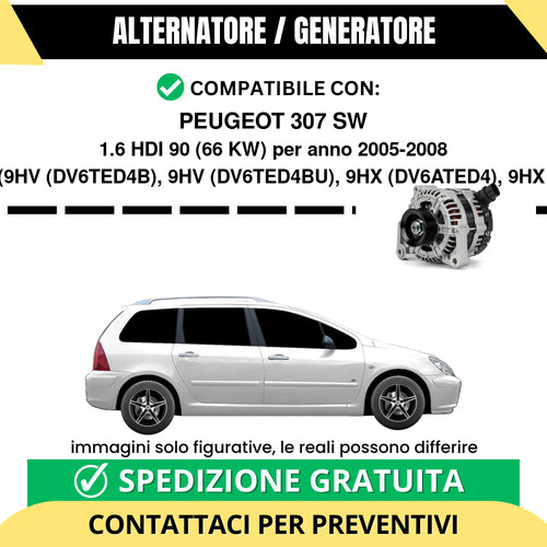 Alternatore peugeot 307 - alternatore, 1.6