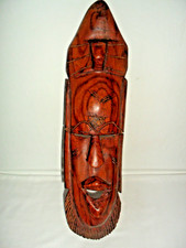 GRANDE ANTICA MASCHERA INTAGLIATA IN LEGNO - ARTE AFRICANA cm.40X11
