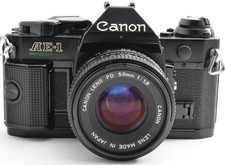 ▶️ Fotocamera Canon AE-1 PROGRAM pellicola nera quasi come nuova NFD 50mm f/1...