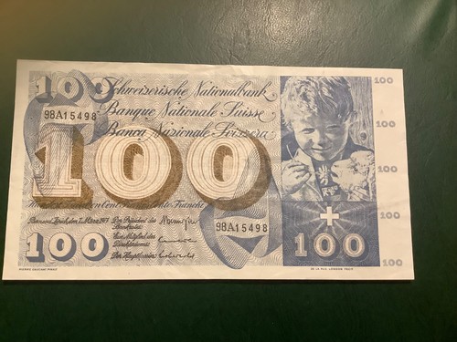 Banconota svizzera 100 - banconota,