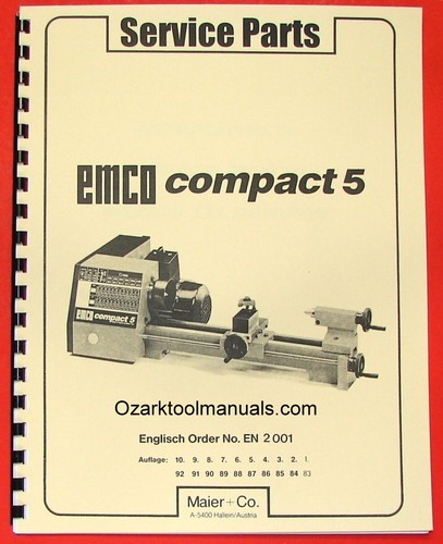 Manuale ricambi tornio metallo