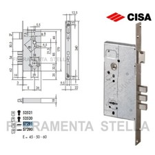 SERRATURA A DOPPIA MAPPA CISA 57291 PER PORTA IN LEGNO BLINDATA entrata 50 E50
