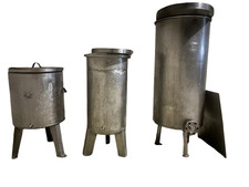 Tre botti acciaio 720 lt acciaio usato per vino galleggiante a olio