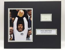 RARO Paul Breitner Germania Ovest 1974 Coppa del Mondo firmato foto esposizione + certificato di autenticità