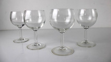 Set 4 Bicchieri in vetro di cristallo trasparente Design Globet Glass Vintage