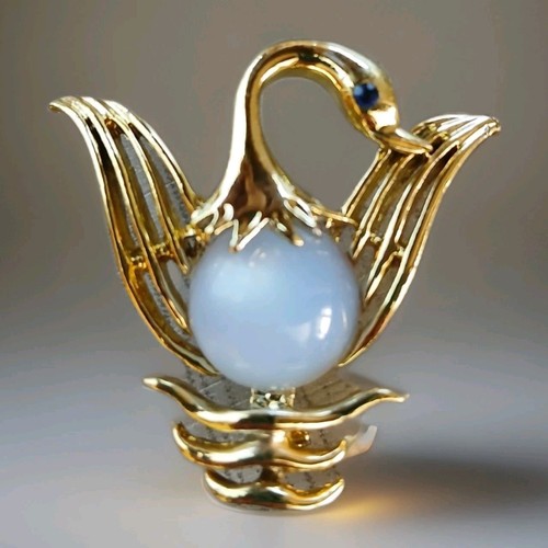 Spilla cigno vintage - , blu