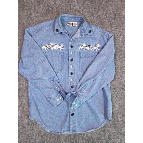 Camicia denim media - , ricamata